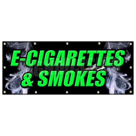 Signmission E-CIGS & SMOKES BANNER SIGN vape vapor tanks e cigarettes vaporize B-120 E-Cigs & Smokes